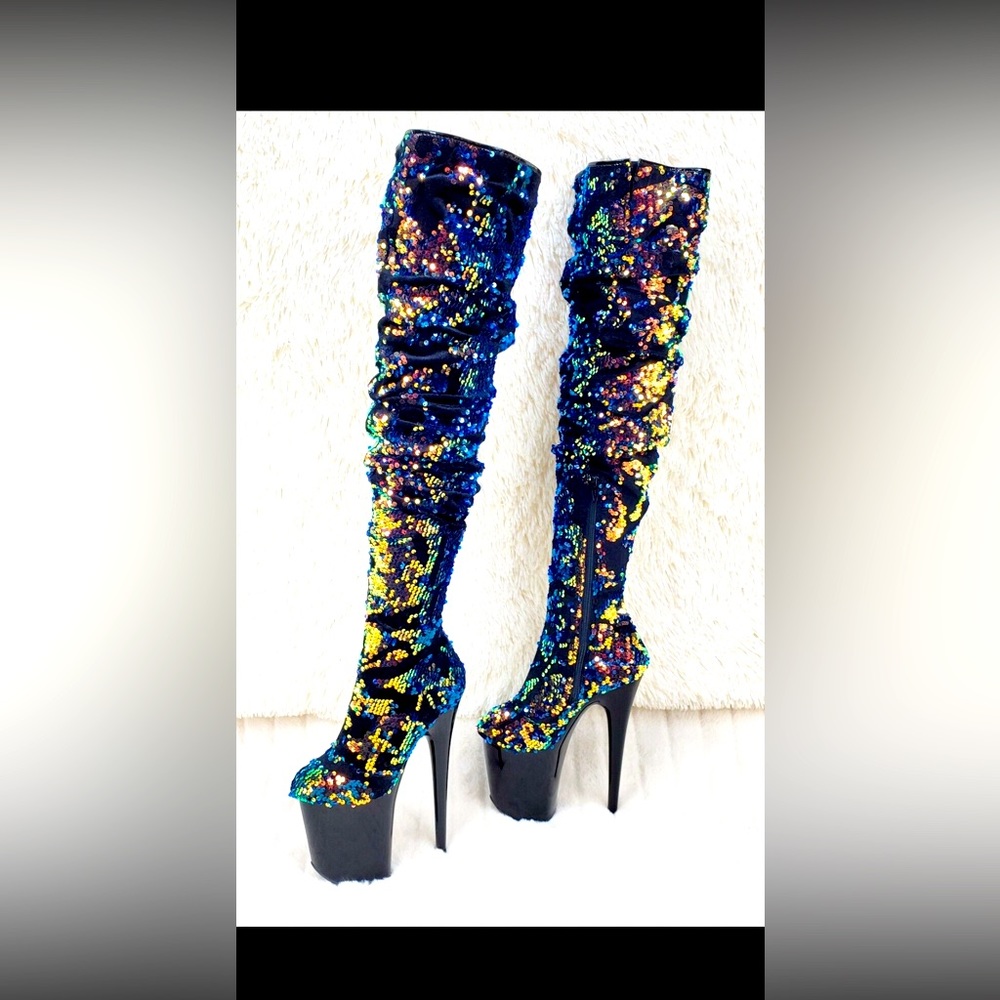 pleaser sequin boots